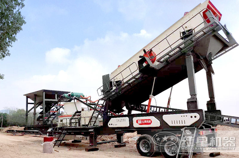 正在安装的环保车载移动制砂机 正在安装的环保车载移动制砂机