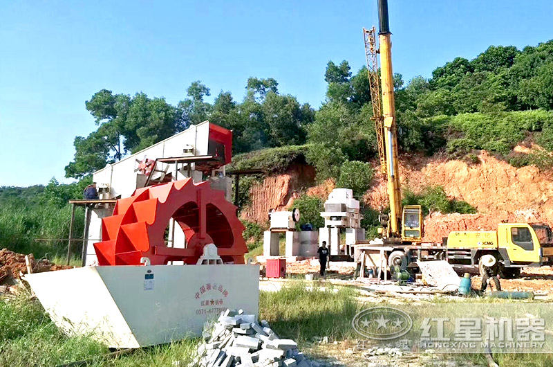 双轮斗洗砂机安装现场 双轮斗洗砂机安装现场